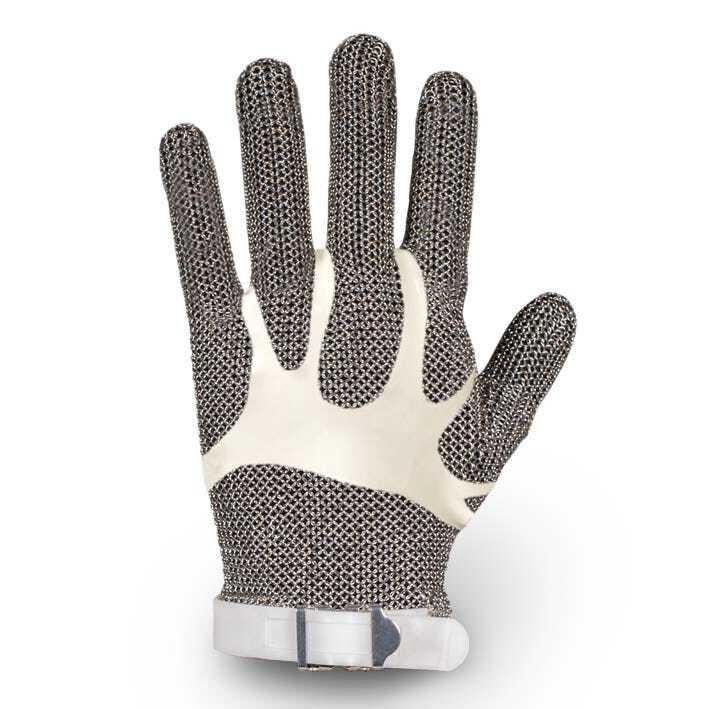GUANTE MALLA ACERO INOX AMBIDIESTRO AJUSTE Y TENSOR PVC