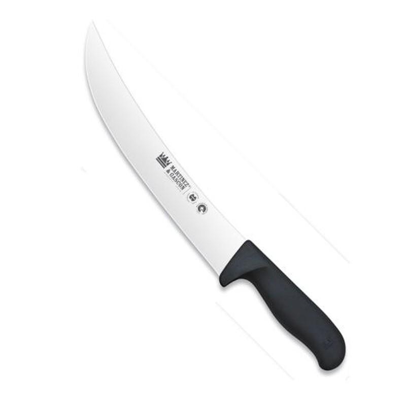 CUCHILLO DESPELLEJAR CURVO 27CM NEGRO S.ATENAS