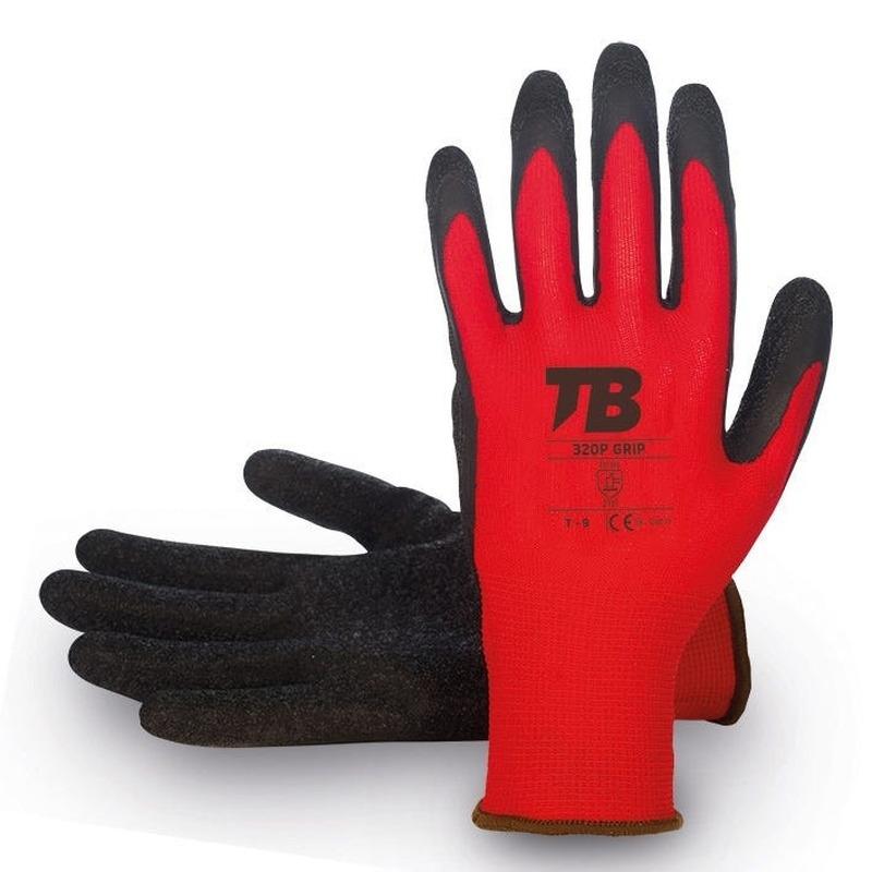 PAR GUANTES POLIEST.RECUB.LATEX .ROJO