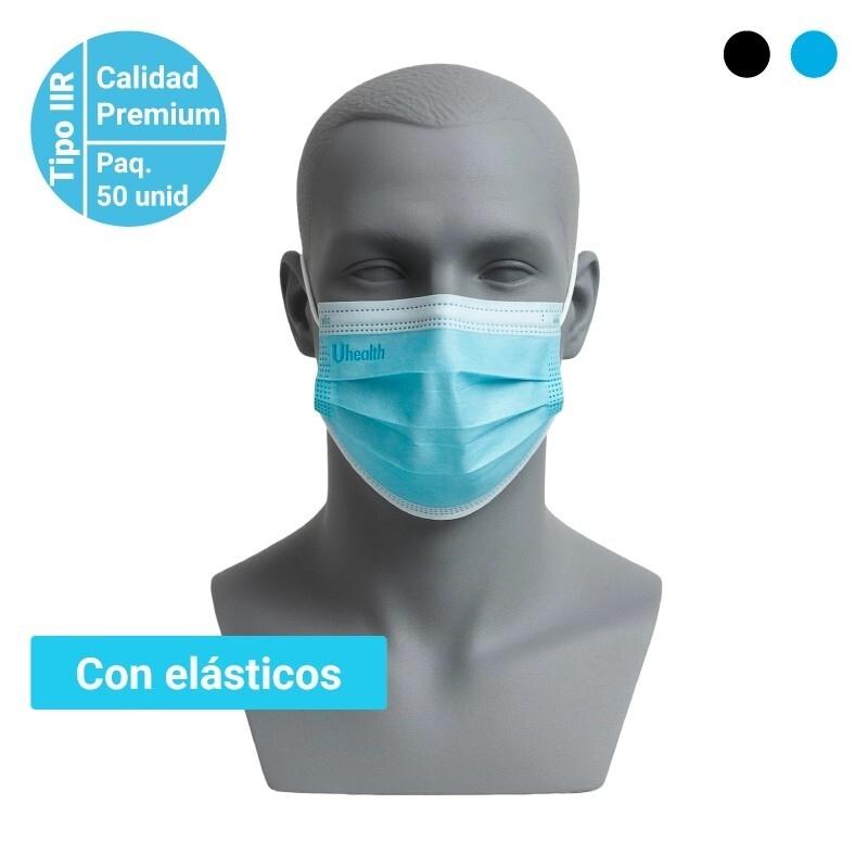 PAQ. 50 U. MASCARILLA QUIRURGICA GOMAS
