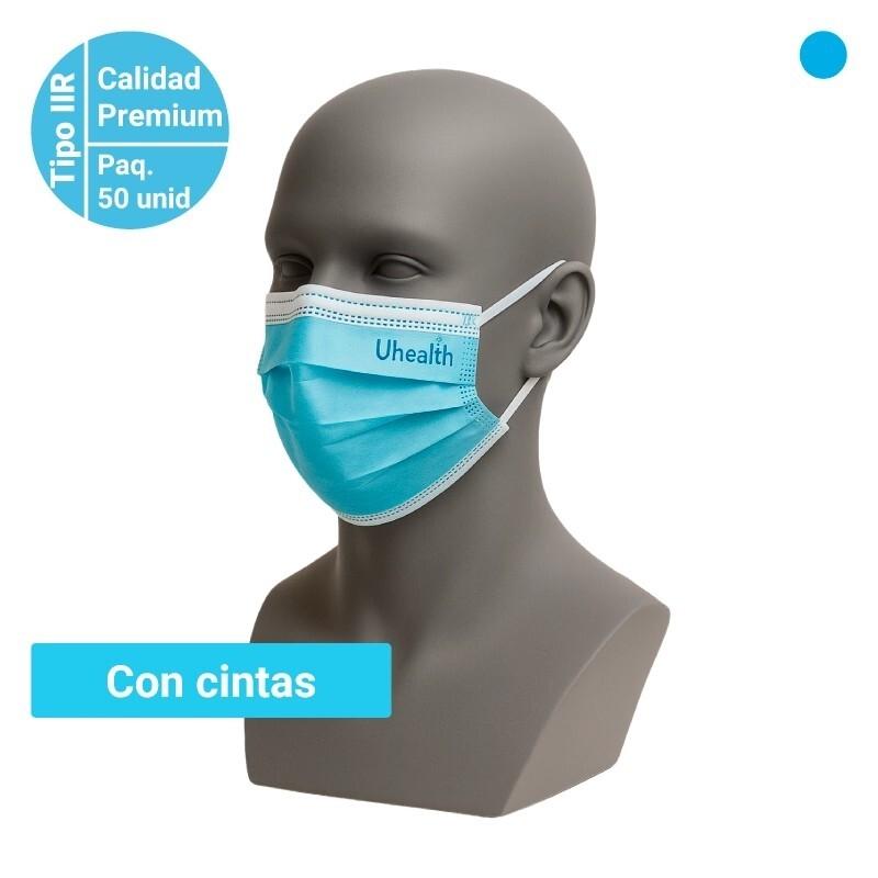 PAQ. 50 U. MASCARILLA QUIRURGICA CINTAS