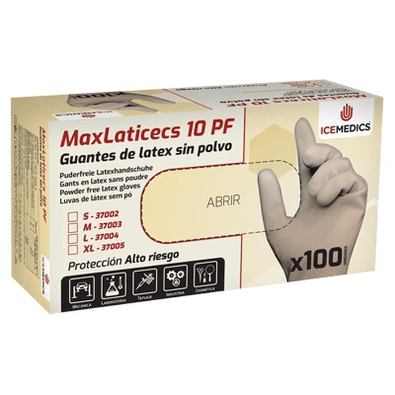 GUANTES L  TEX S/POLVO MAXLATICECS