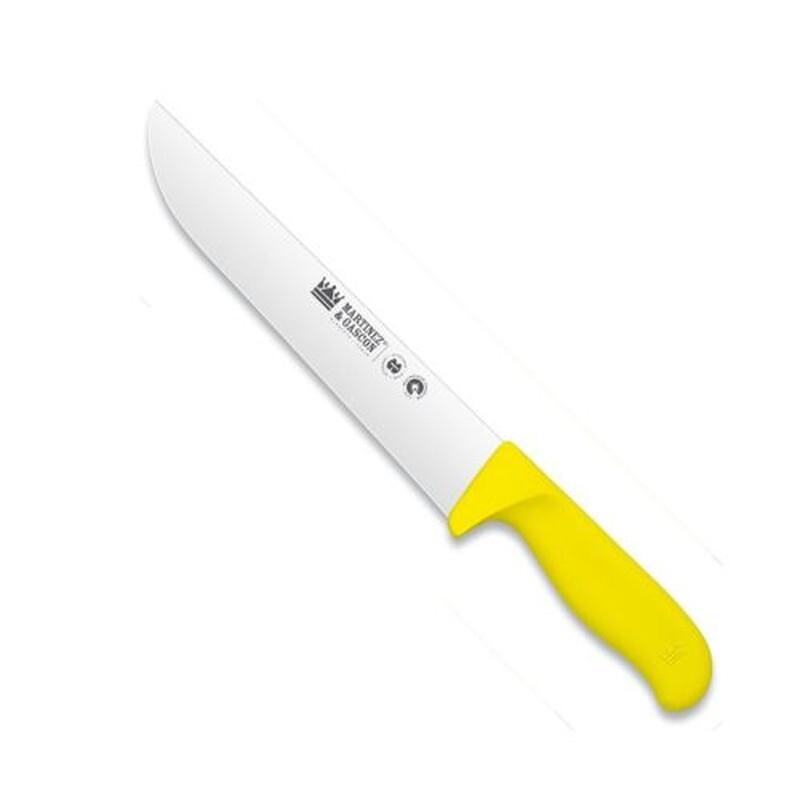 CUCHILLO CARNICERO MANGO INYECTADO AMARILLO 22,5CM