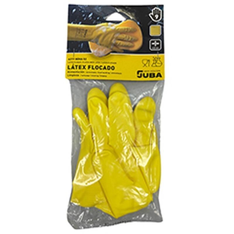 PAR GUANTES LATEX NATURAL FLOCADO LIGERO