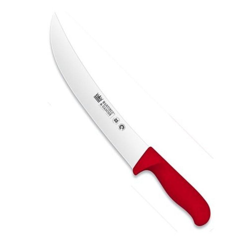CUCHILLO DESPELLEJAR CURVO 27CM ROJO S.ATENAS