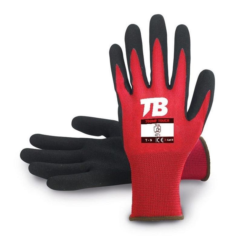 PAR GUANTES NAILON S/COSTURAS .ROJO