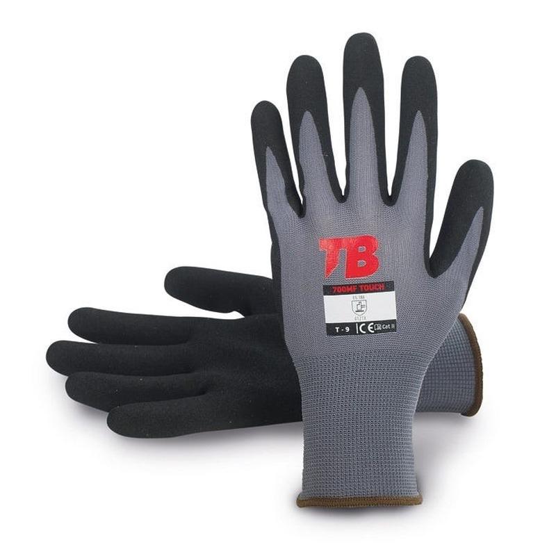 GUANTES SOPORTE NYLON S/COSTURAS NITRILO SANDY GRIP .GRIS