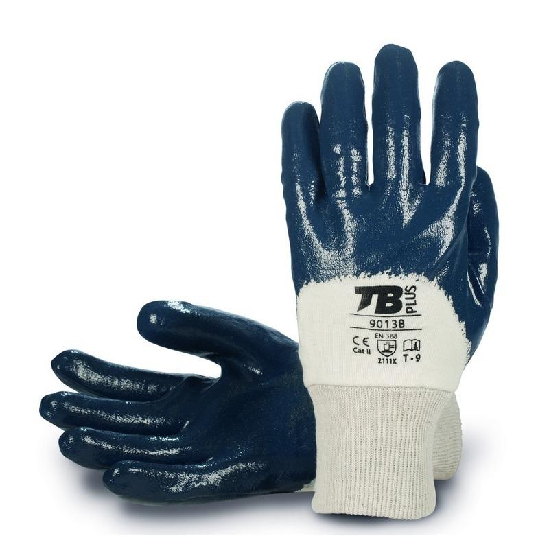 PAR GUANTES ALGODON INTERLOCK .AZUL