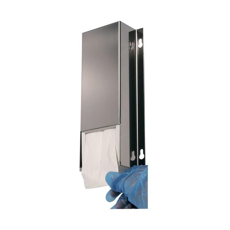 DISPENSADOR PARED VERTICAL PARA 1 CAJA MASCARILLAS PAPEL INOX