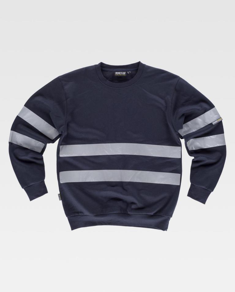 SUDADERA CUELLO REDONDO BANDAS REFLEC.
