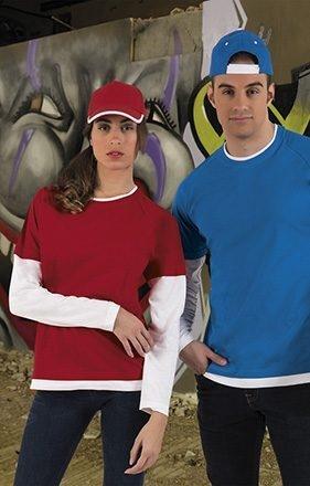 CAMISETA BICOLOR CORTE CLASICO M/LARGA