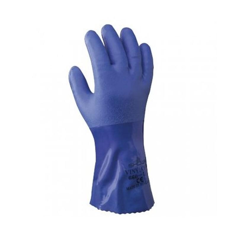 GUANTE SHOWA PVC ACABADO RUGOSO F.ALG